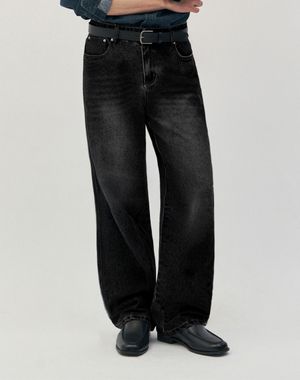 라투스 와이드 데님 팬츠 [블랙]