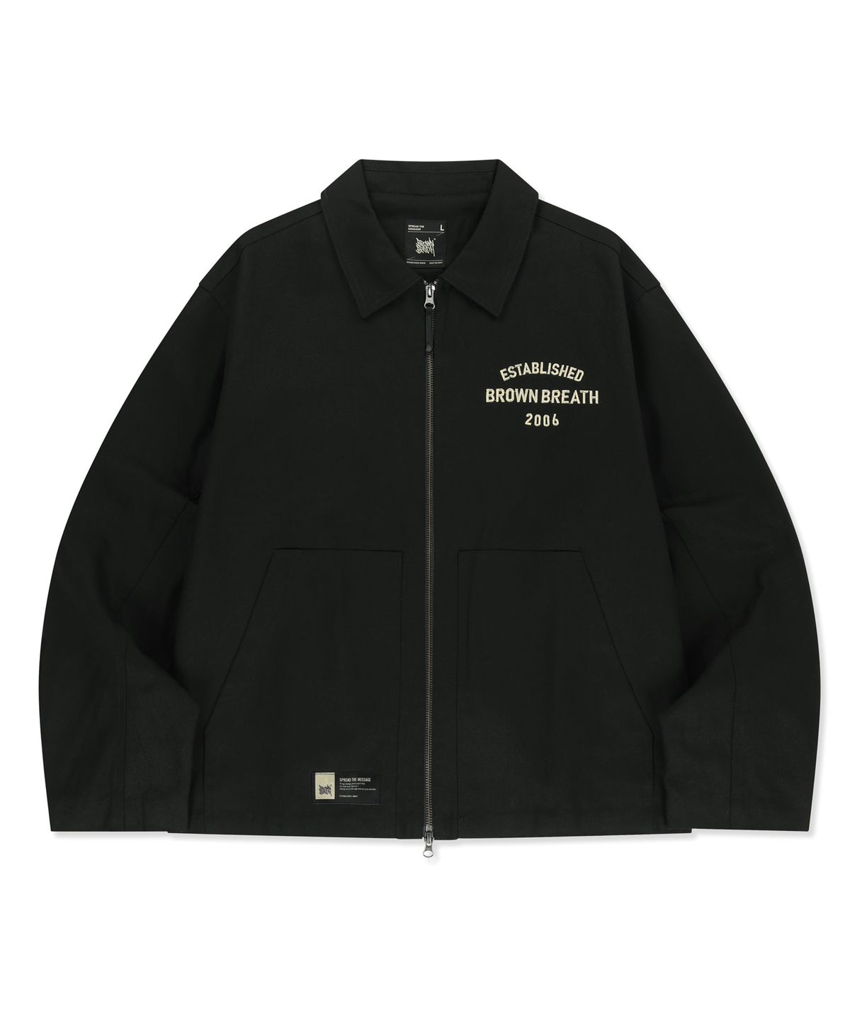 브라운브레스(BROWNBREATH) OXFORD ZIP UP JACKET - BLACK