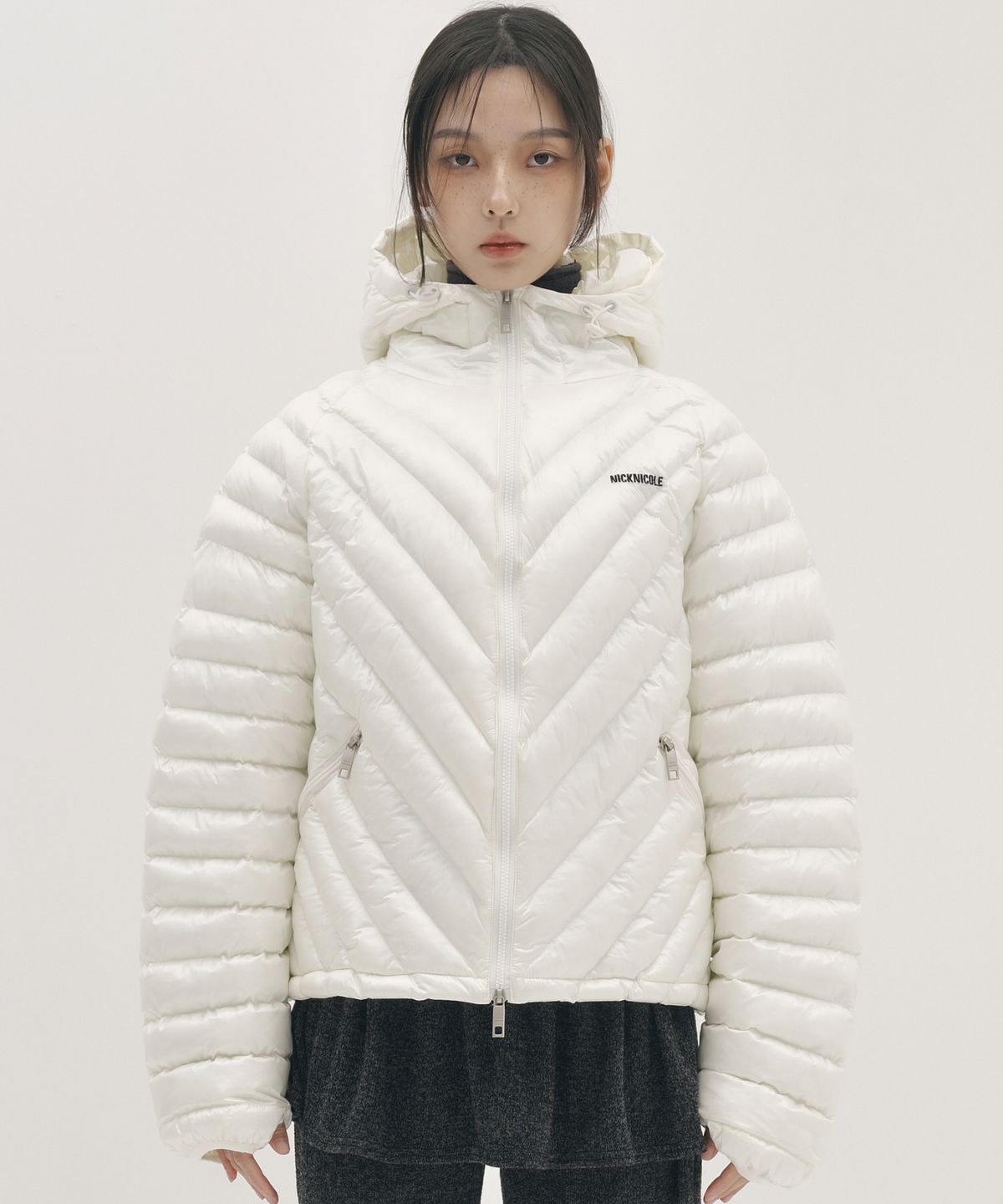 닉앤니콜(NICK&NICOLE) NICOLE LIGHT WEIGHT HOODY PADDING_CREAM