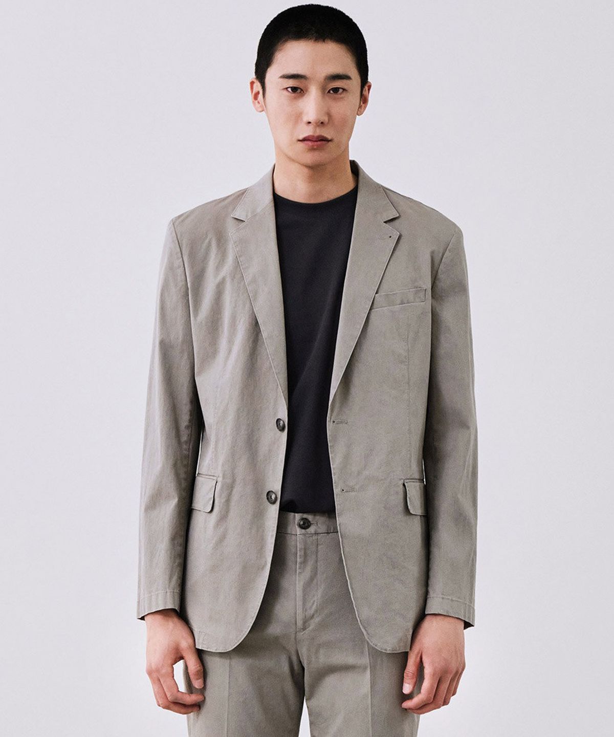 에스티코(STCO) DIEMS 프리미엄 워싱면 셋업 자켓 그레이_DEJVA21CSG