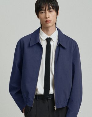 베르 세미 오버핏 코튼 블루종 자켓 [블루]