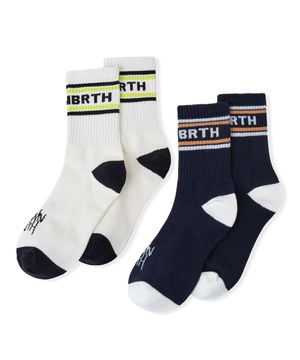 KIDS COLOR BLOCK 2PACK SOCKS - WHITE