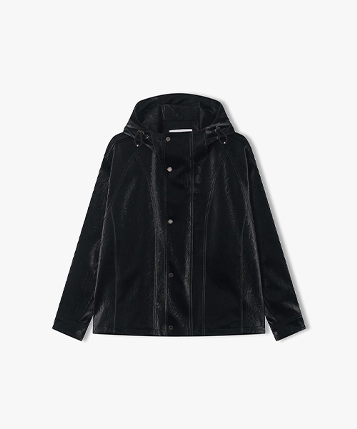 리버클래시(LIBERCLASSY) [26SS] LMS25750 블랙 글로시 후드 집업