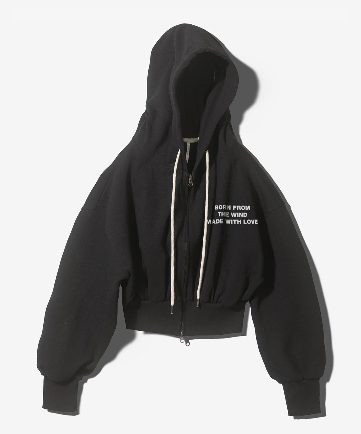팬쇼(FANSHOW) MWL CROP HOODED ZIPUP - BLACK