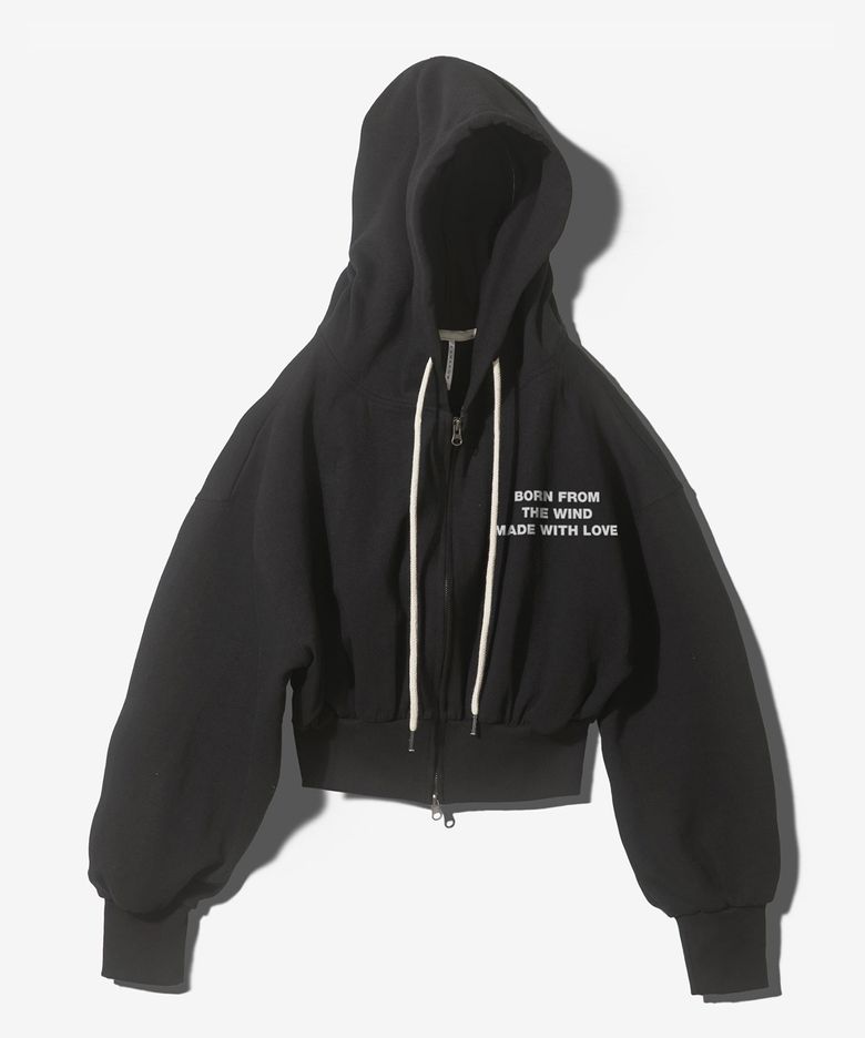 MWL CROP HOODED ZIPUP - BLACK