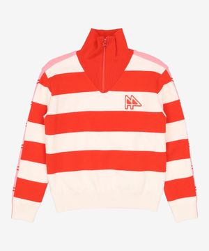 오렌지 스트라이프 하프집업 방풍 니트_DWSW2D821O2 S