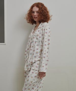 (w)플로랄 펀칭니트 파자마