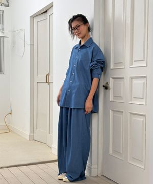 (uni)링클프리 낫데님 파자마 셔츠 블루