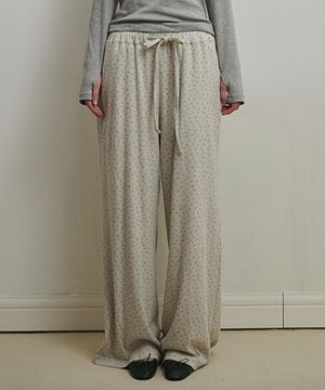 플로랄 펀칭니트 팬츠 로우멜란지