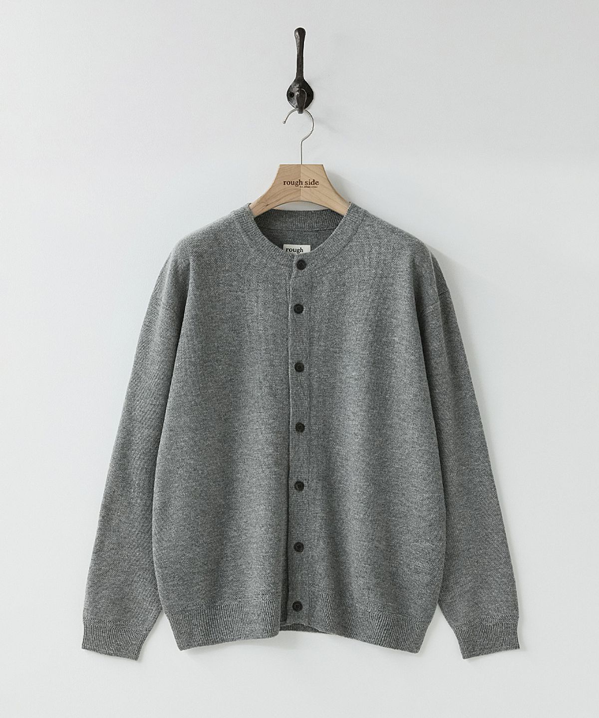러프사이드(ROUGHSIDE) Double Loop Cardigan M.Grey