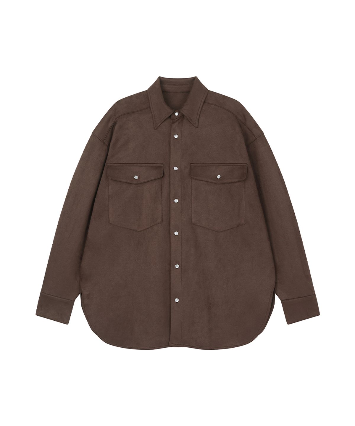 미드앤로우(MIDNLOW) Suede Shirts Jacket (Brick)_스웨이드 자켓