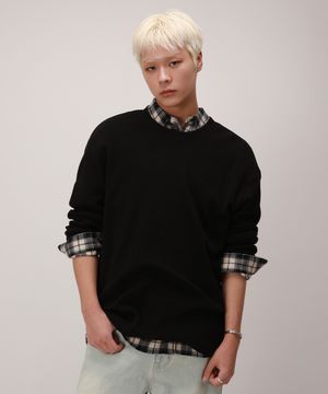 베이직 와플 롱슬리브_블랙