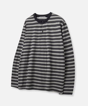 스트라이프 헨리넥 롱슬리브_네이비