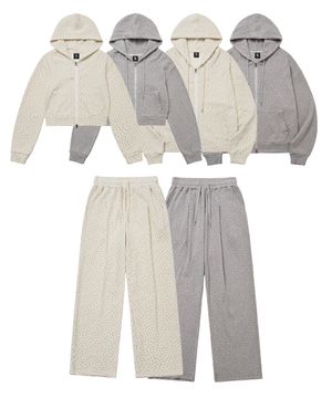 프릴 플라워 와플 후드 셋업_2colors