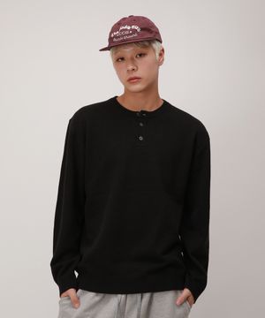 데일리 헨리넥 라운드 니트_블랙