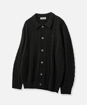 소프트 케이블 카라 가디건_블랙