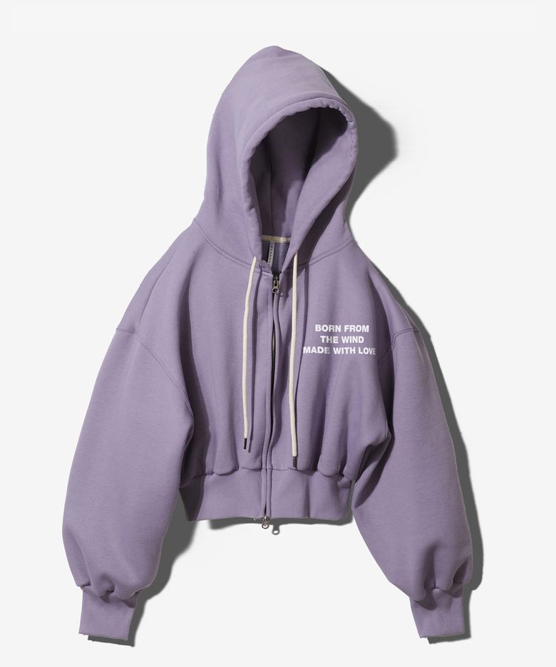 MWL CROP HOODED ZIPUP - PURPLE