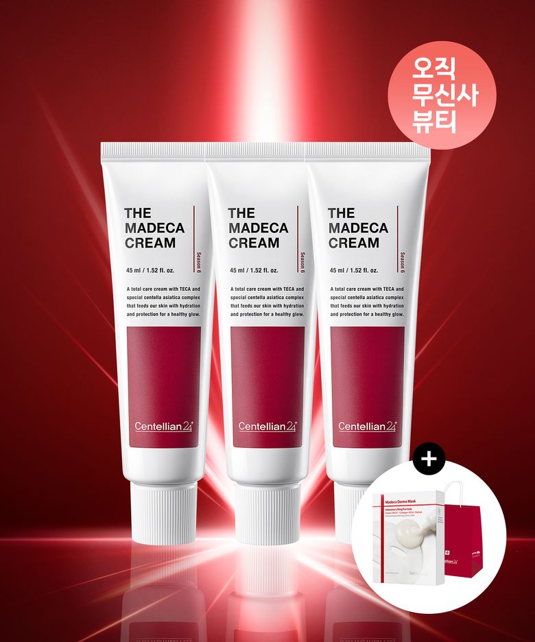 [오직무신사뷰티] [보습탄력 SET] 더 마데카크림 45ml 3개 + 더마 마스크 10매 (택1)