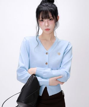 소프트 에센셜 브이넥 니트 가디건_소라