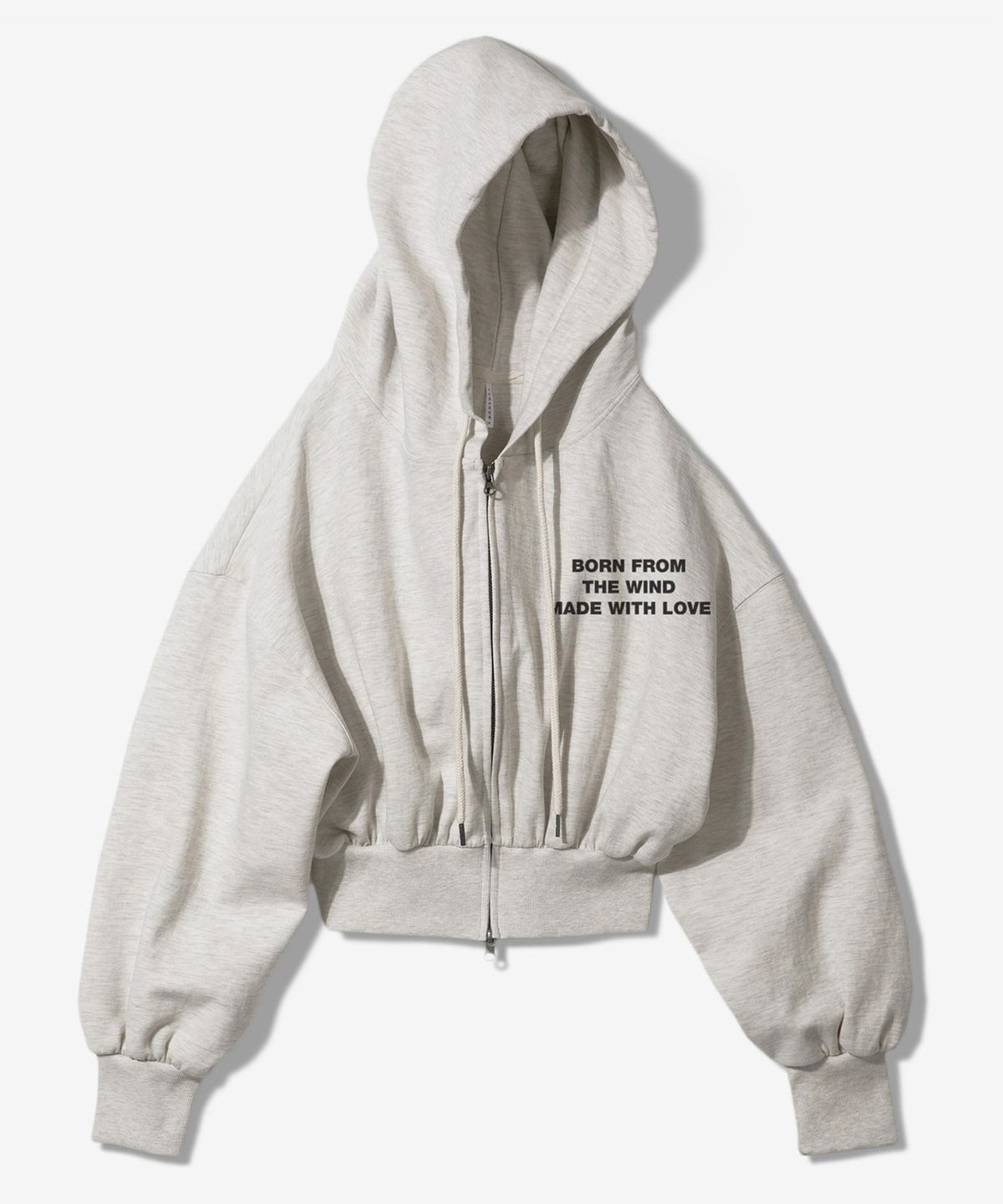 팬쇼(FANSHOW) MWL CROP HOODED ZIPUP - OATMEAL