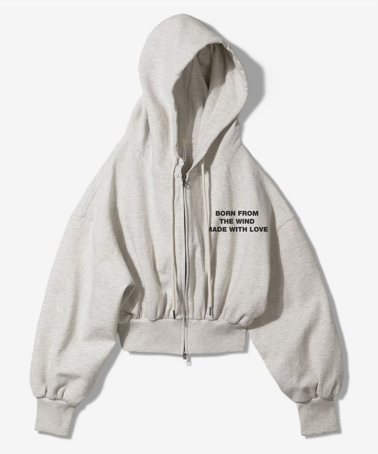 MWL CROP HOODED ZIPUP - OATMEAL