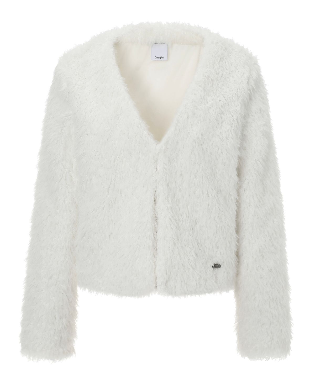 이네기(INEGI) Feather Fur Cardigan (white)