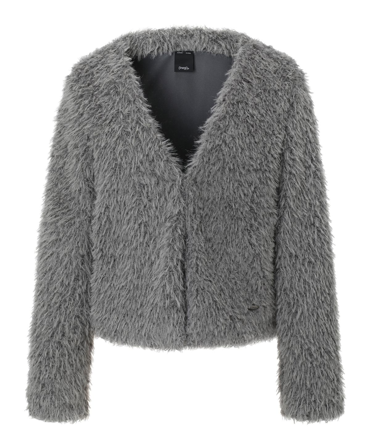 이네기(INEGI) Feather Fur Cardigan (grey)