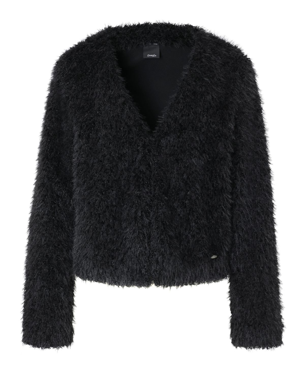 이네기(INEGI) Feather Fur Cardigan (black)