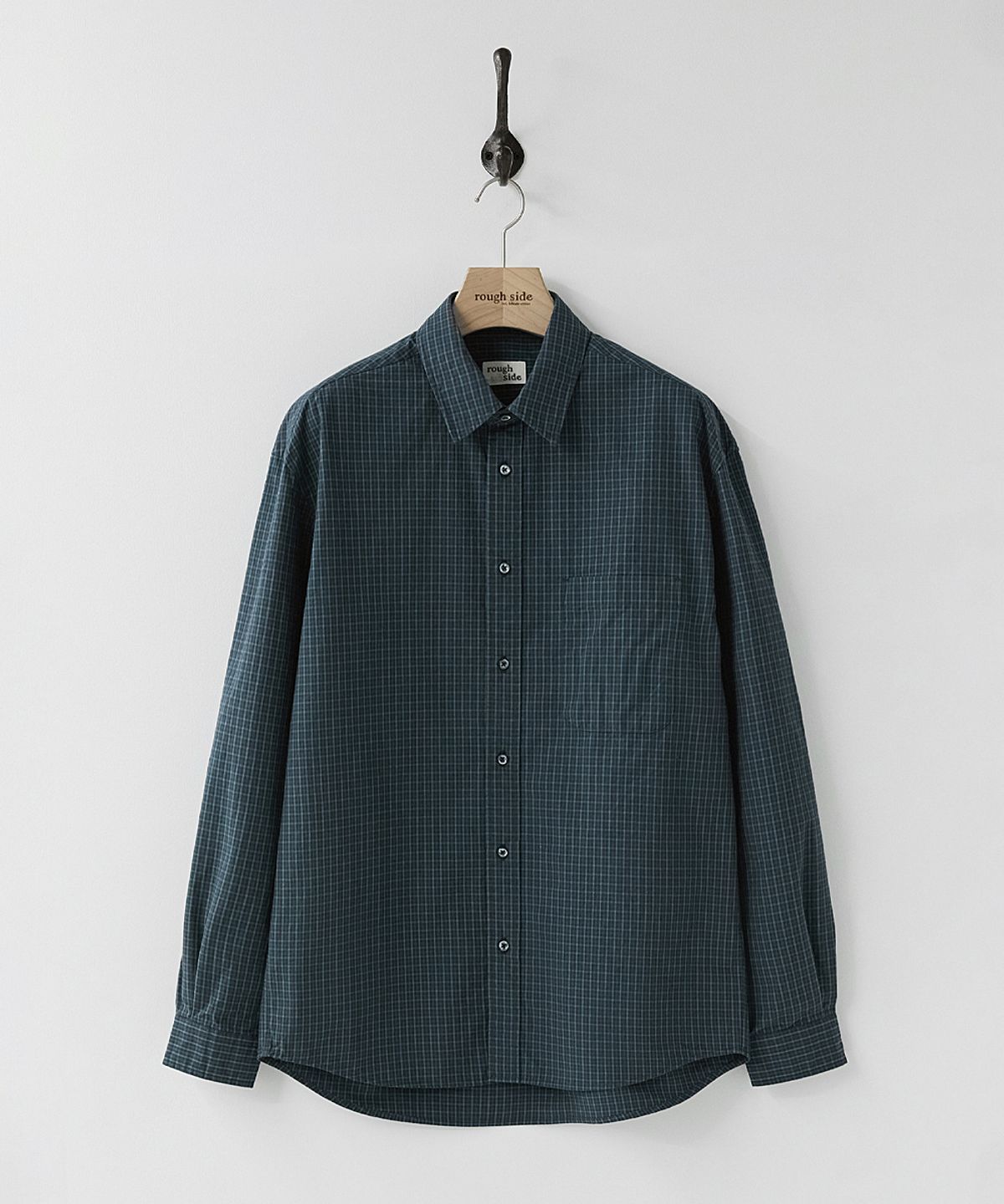 러프사이드(ROUGHSIDE) Primary Shirt Navy Gingham Check