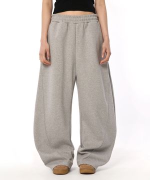 커브드 절개 롱 트레이닝 팬츠 [그레이]