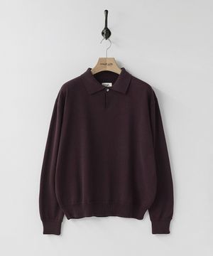 Plain Collar Knit Deep Purple