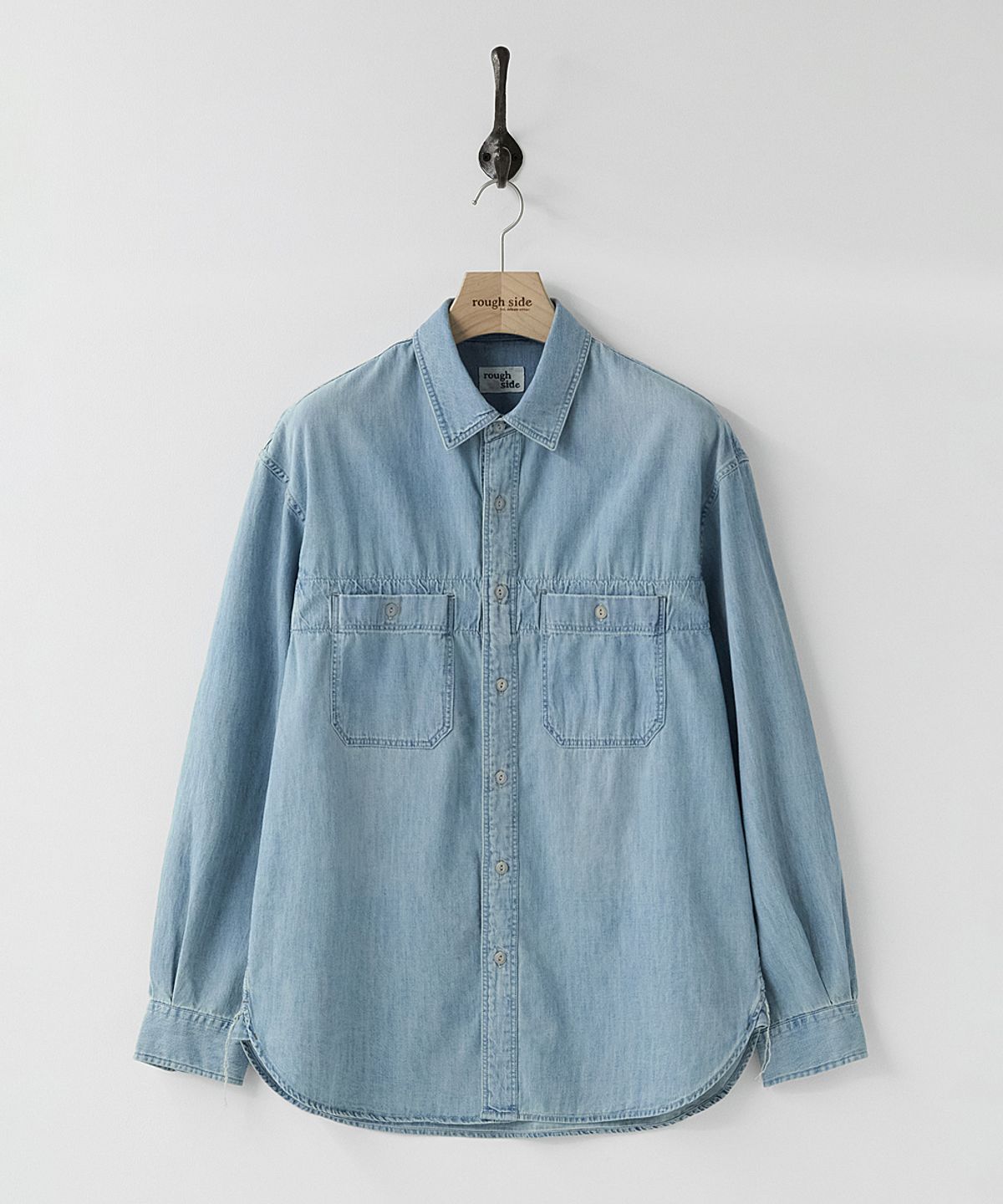 러프사이드(ROUGHSIDE) Denim Workshirt Washed Blue