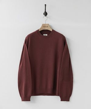 Whole Garment Crew Knit Burgundy