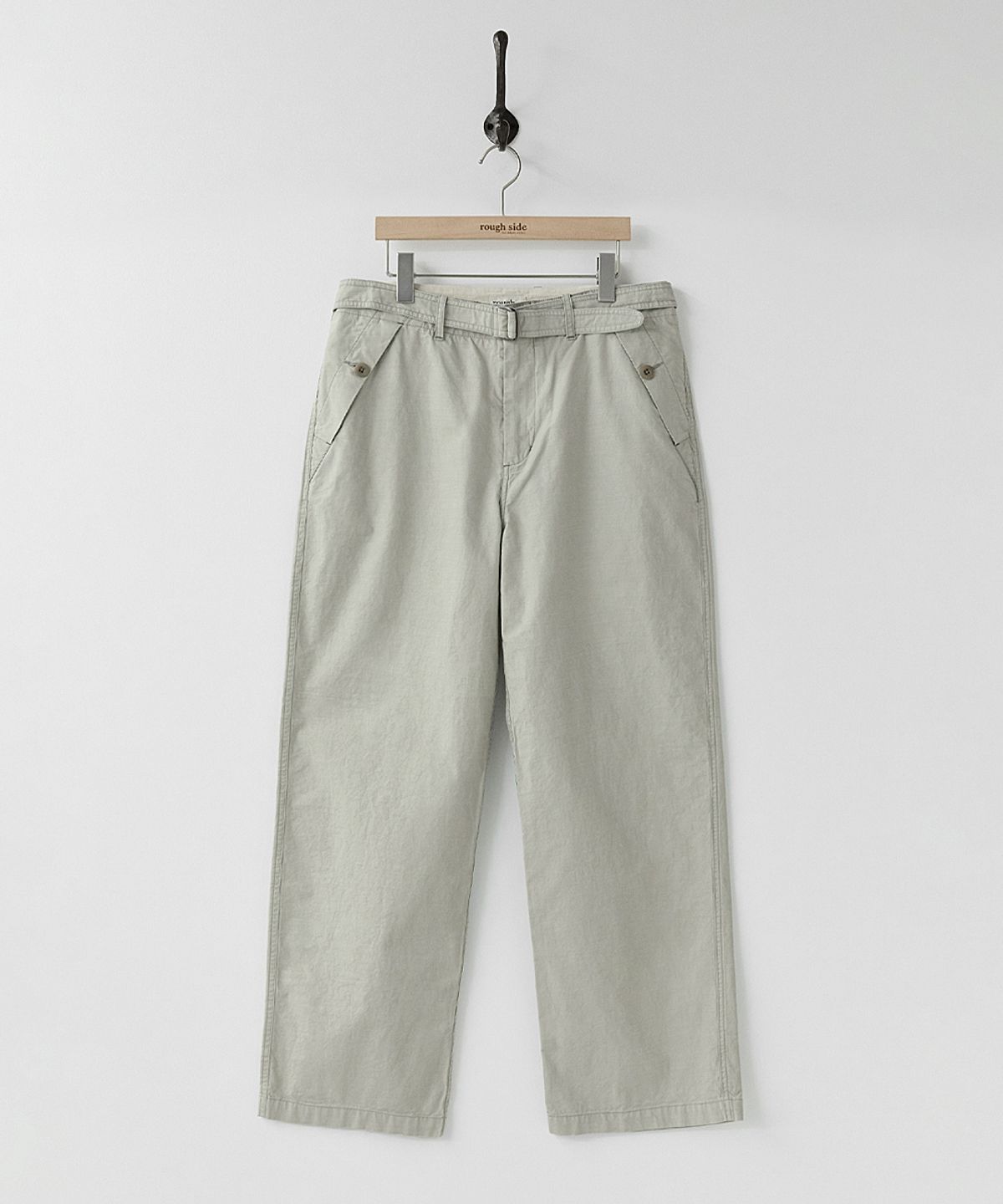 러프사이드(ROUGHSIDE) Downhill Belted Pants Ecru