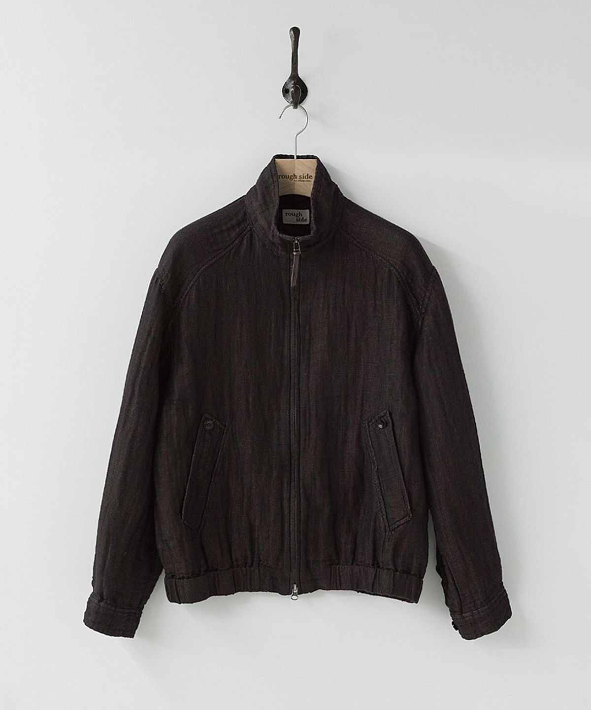 러프사이드(ROUGHSIDE) Linen Track Jacket Dark Umber