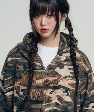 5 BUCKS 카모 와플 후드집업