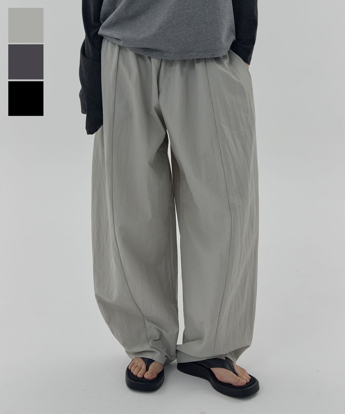 디어스토커(DEARSTALKER) D. BASIC NYLON BALLOON WIDE PANTS - 3 COLOR