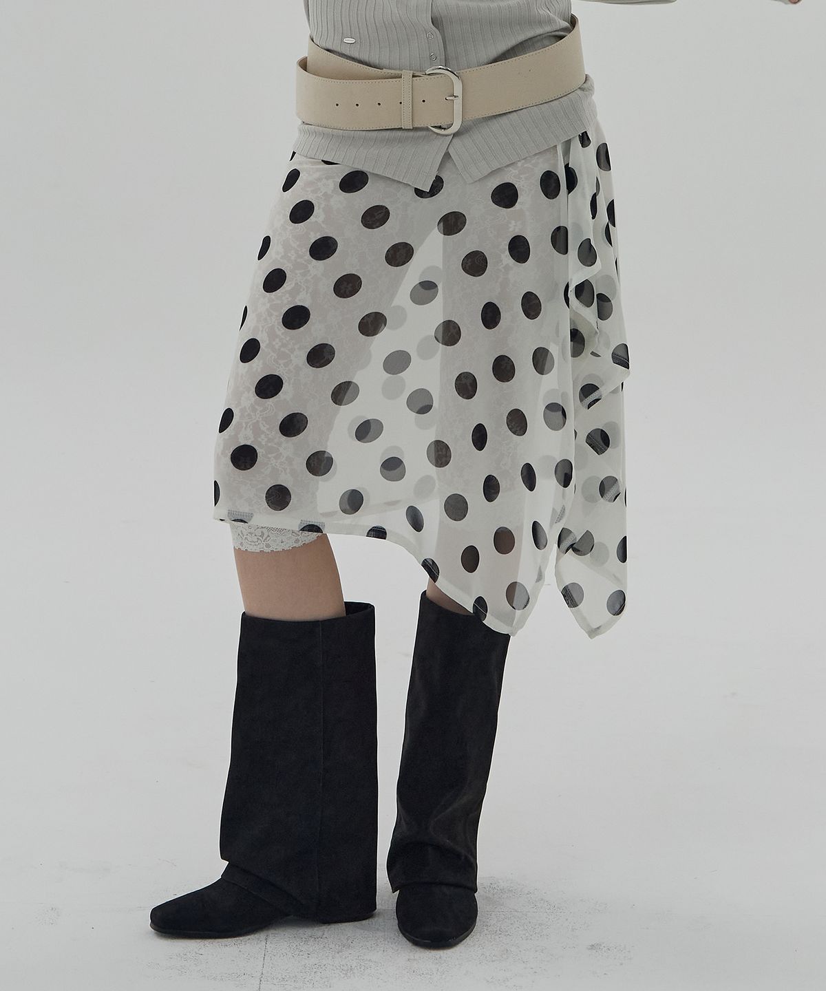 디어스토커(DEARSTALKER) SIENA SHEER WRAP SKIRT - DOT