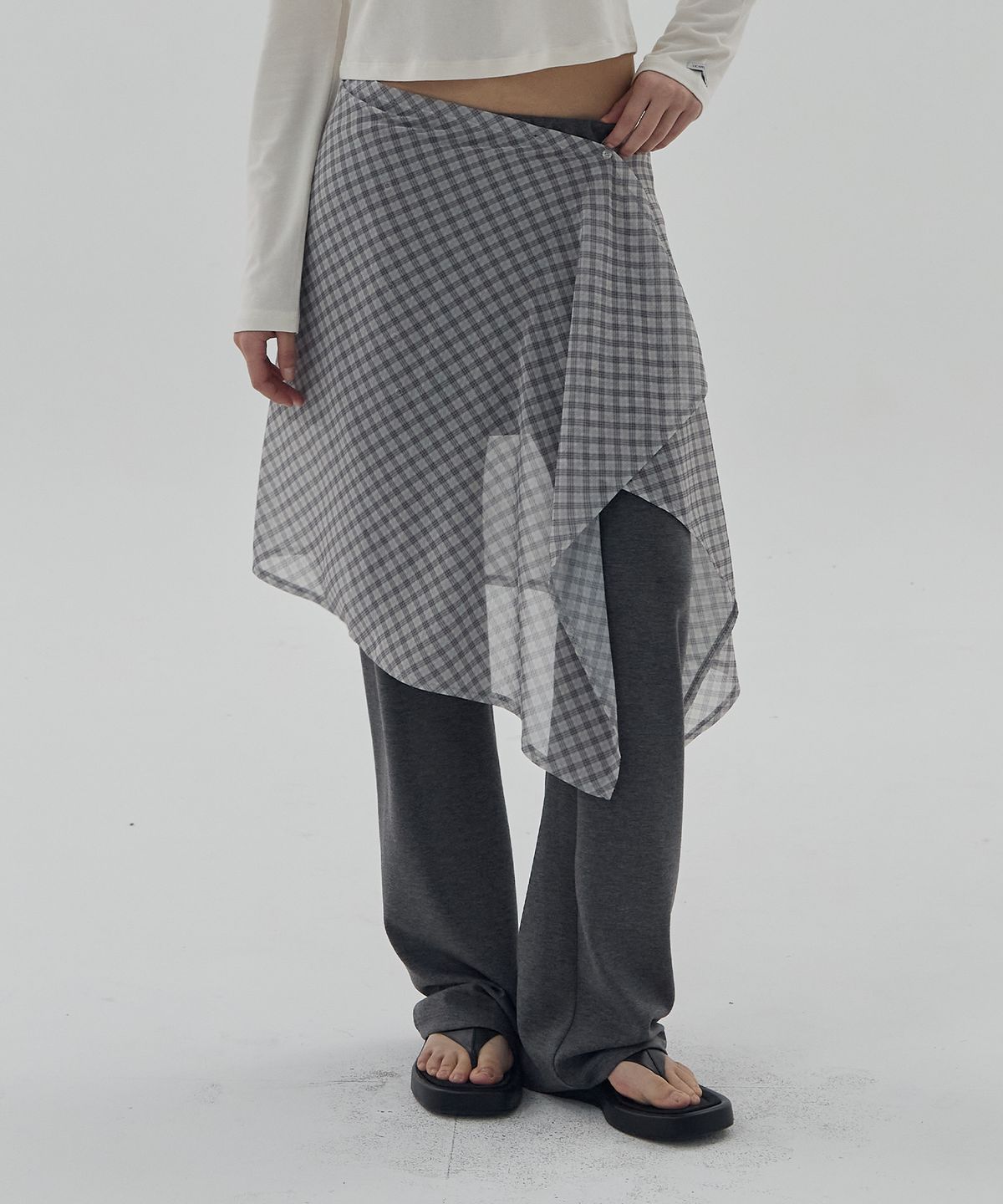 디어스토커(DEARSTALKER) SIENA SHEER WRAP SKIRT - CHECK