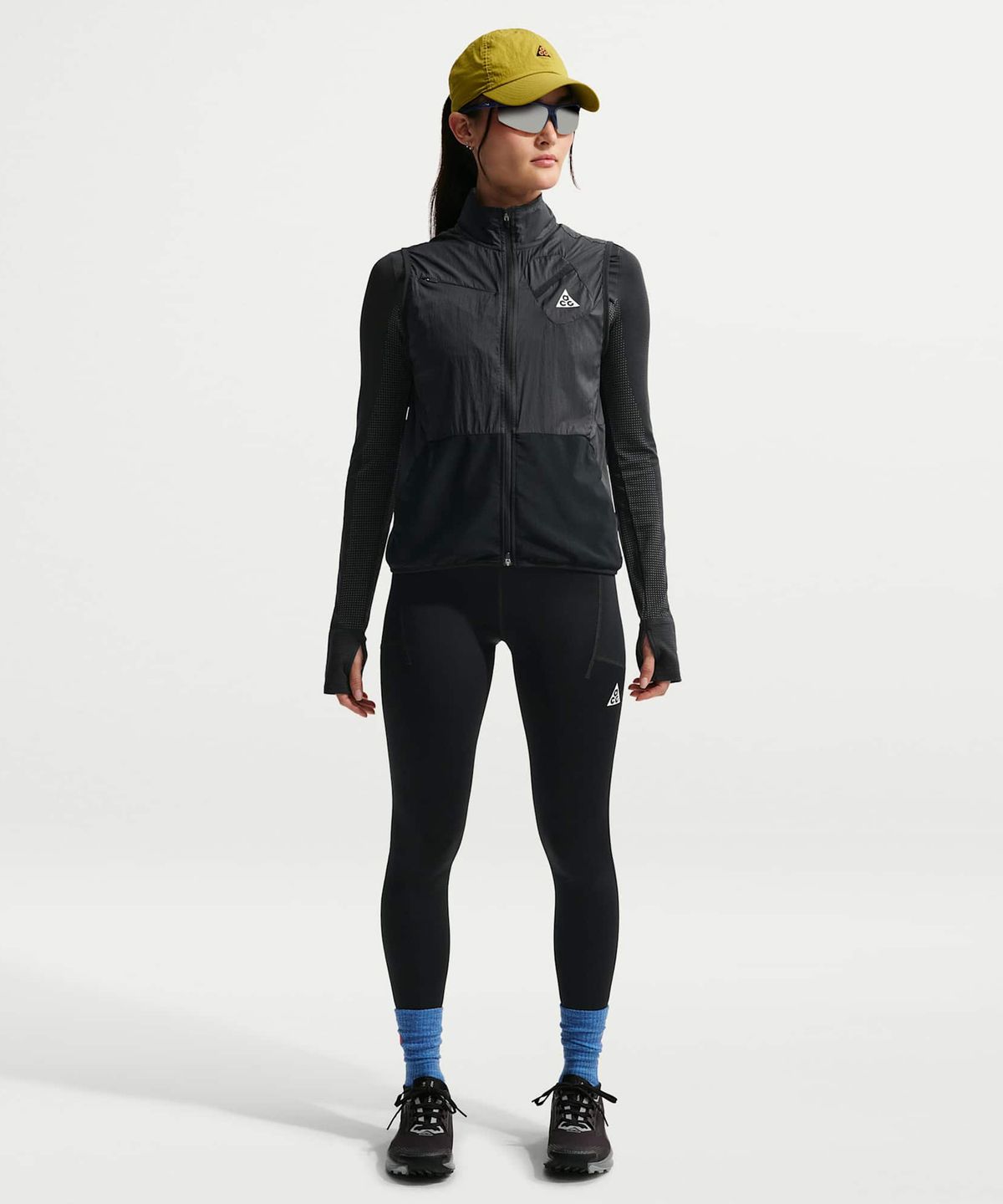 나이키(NIKE) ACG 드라이 핏 하이웨이스트 7/8 트레일 러닝 레깅스 W - 블랙:서밋 화이트 / IO9646-010