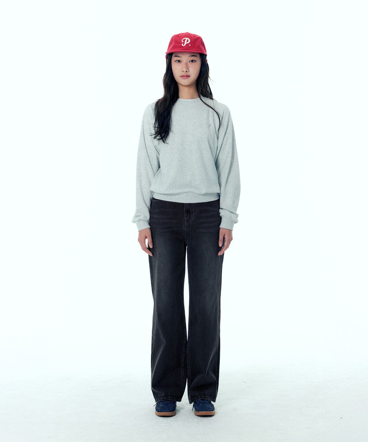 플랙 우먼(PLAC WOMEN) 하이라이즈 와이드 데님팬츠 T20 블랙 워시드