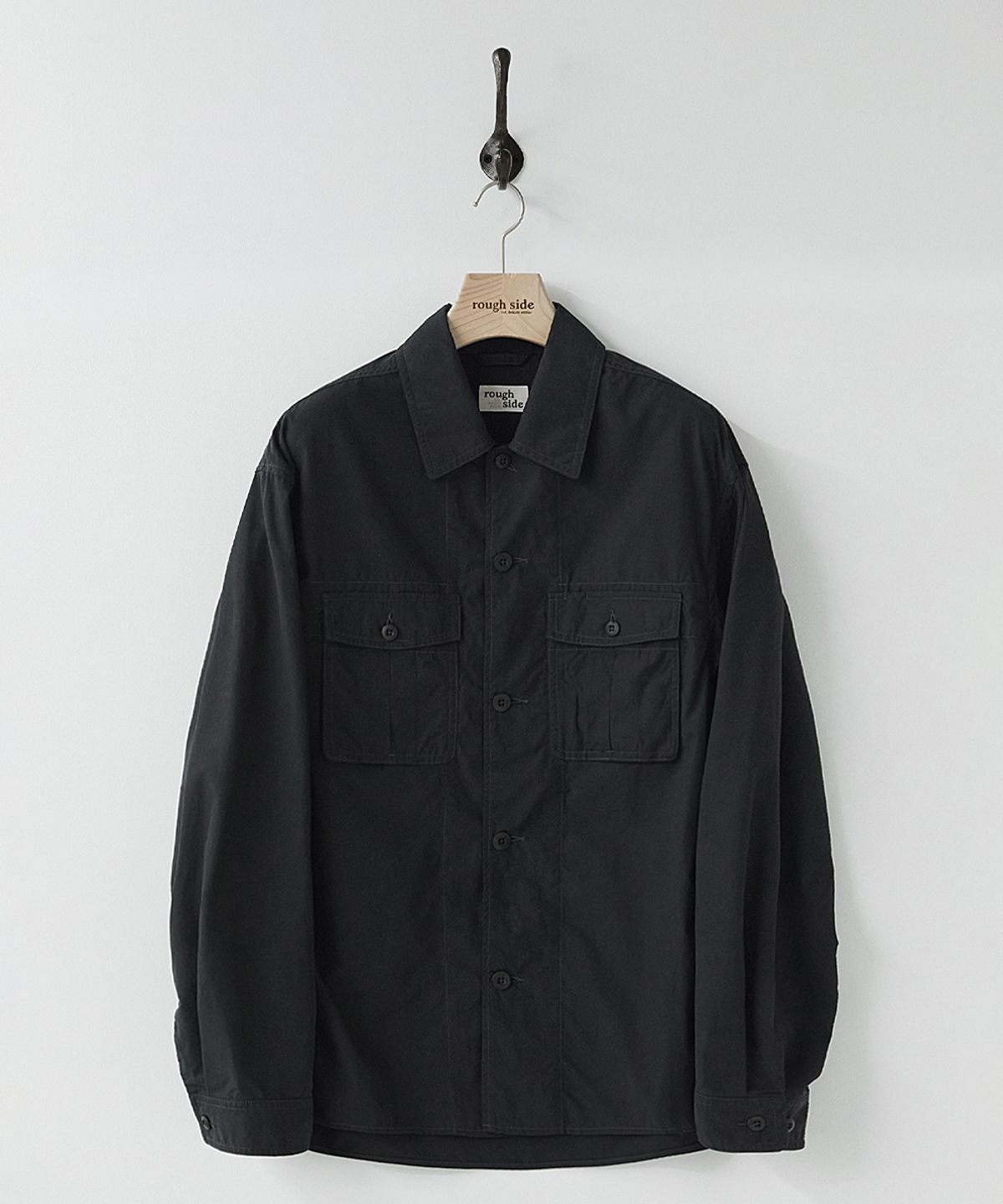 러프사이드(ROUGHSIDE) Utility Over Jacket Ash Black