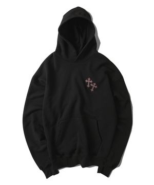 트윈 크로스 오버핏 후드 [블랙]