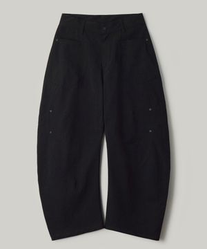 엔틱 바이오 워싱 커브드 절개 팬츠 [블랙]