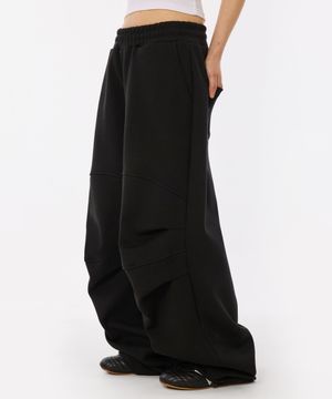 바이커 절개 롱 트레이닝 팬츠 [블랙]