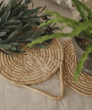 라탄우드냄비받침대