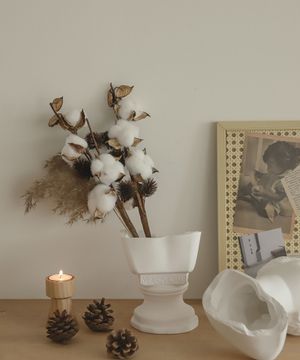 몽글몽글 목화솜 가지 리스틀 겨울촬영소품