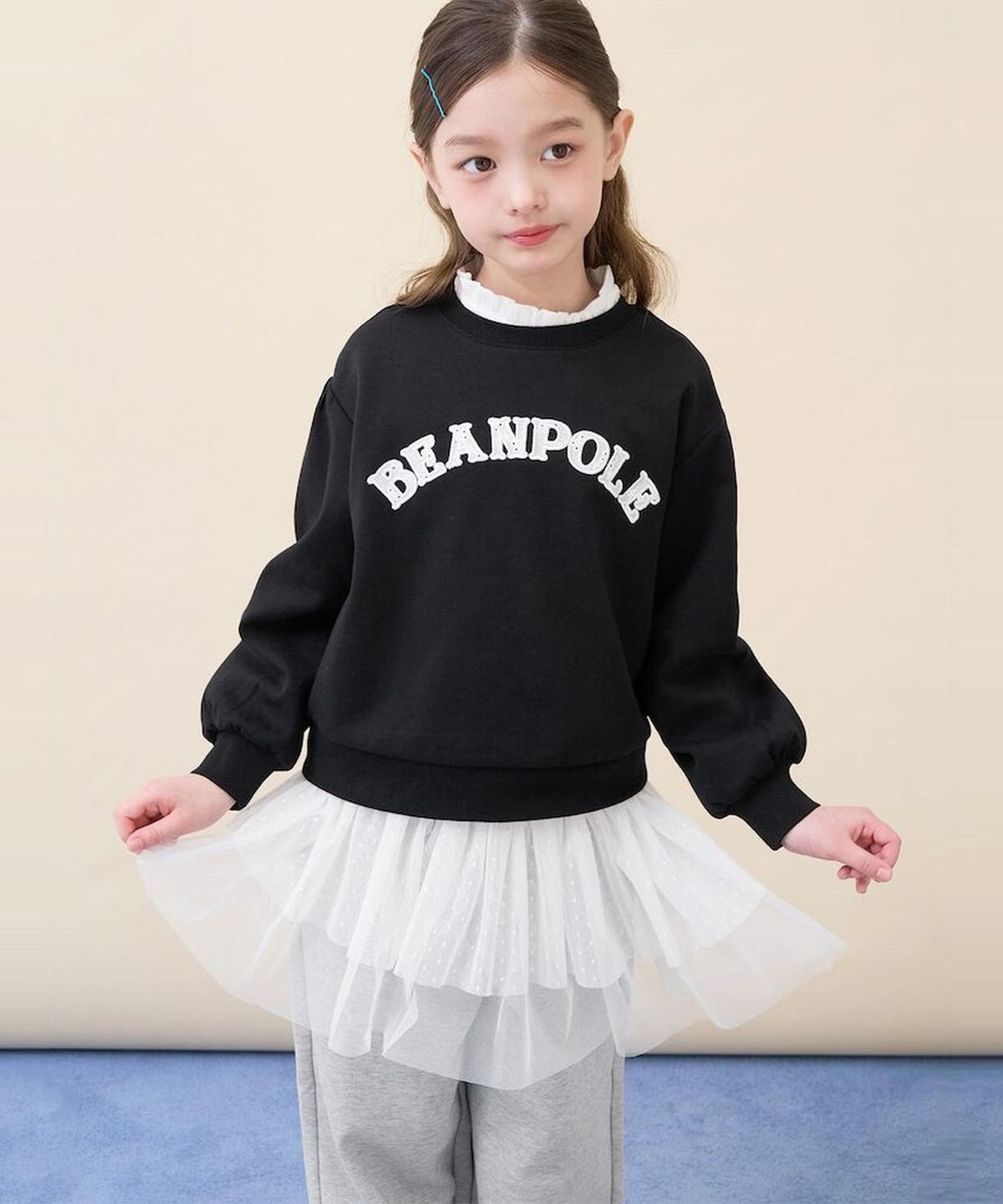 빈폴 키즈(BEANPOLE KIDS) 여아 빅 로고 포인트 스웨트 셔츠  블랙 (BI6141G085)