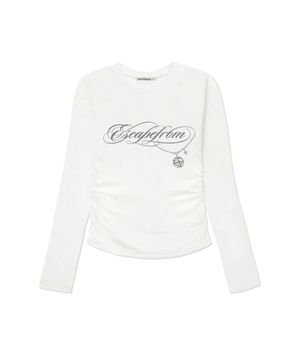 ESCF 체인 프린트 슬림핏 셔링 롱슬리브 [4color]