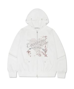 이스케이핑 인 러브 프린트 별 리벳 포인트 기모 투웨이 후드집업 [4color]